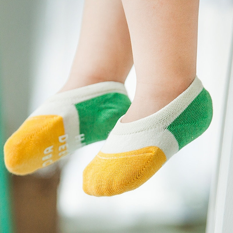 Fock per bambini invisibili in bocca invisibile, cotone sottile, calzini per bambini anti -slip, calzini per bambini, cotone pettinato