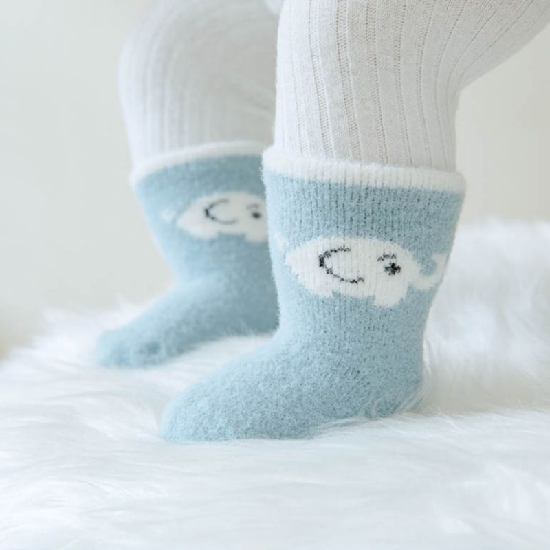 Calzini per bambini con imitazione autunno e inverno, calzini a tubo medio da uomo e da uomo con ago fitto con il velluto aggiunto e i calzini per bambini addensati