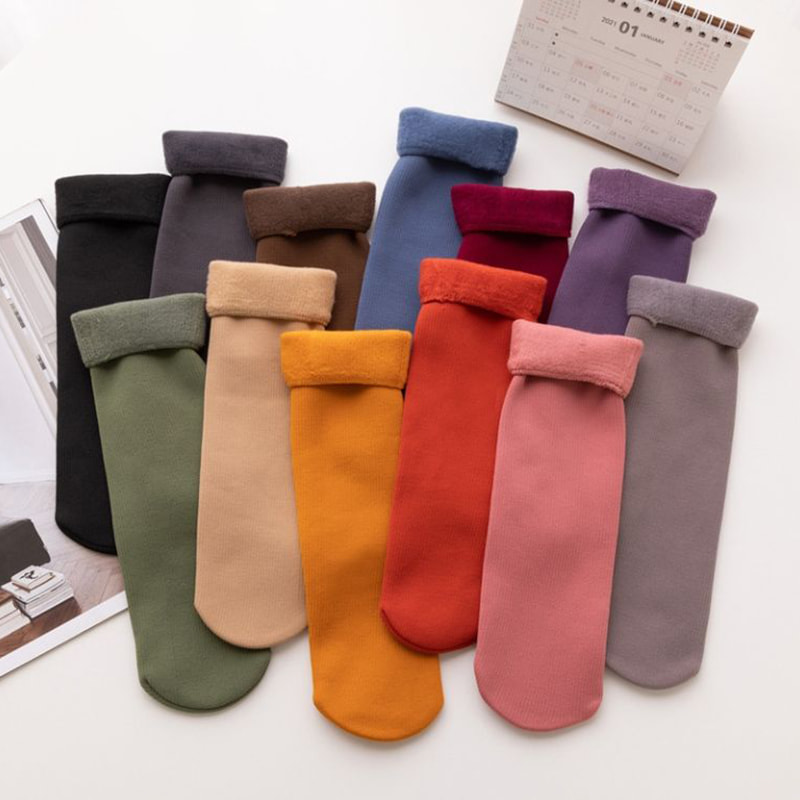 Calzini per bambini, intersuola, strisce verticali invernali e invernali, calzini da neve in cashmere imitazione, calzini di velluto da uomo e donna Calzini per bambini, intersuola, strisce verticali invernali e invernali, calzini da neve in cashmere imitazione, calzini di velluto da uomo e donna