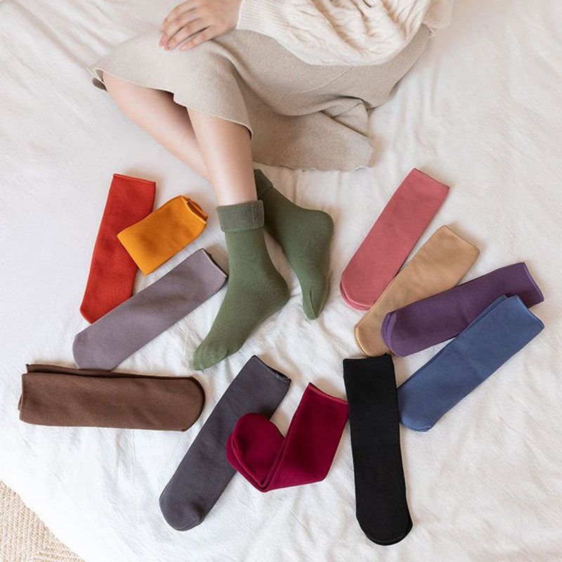 Calzini per bambini, intersuola, strisce verticali invernali e invernali, calzini da neve in cashmere imitazione, calzini di velluto da uomo e donna Calzini per bambini, intersuola, strisce verticali invernali e invernali, calzini da neve in cashmere imitazione, calzini di velluto da uomo e donna