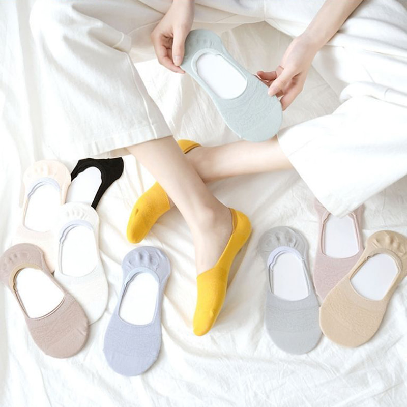 Calzini per la barca da donna a colori solidi con calzini vuoti poco profondi