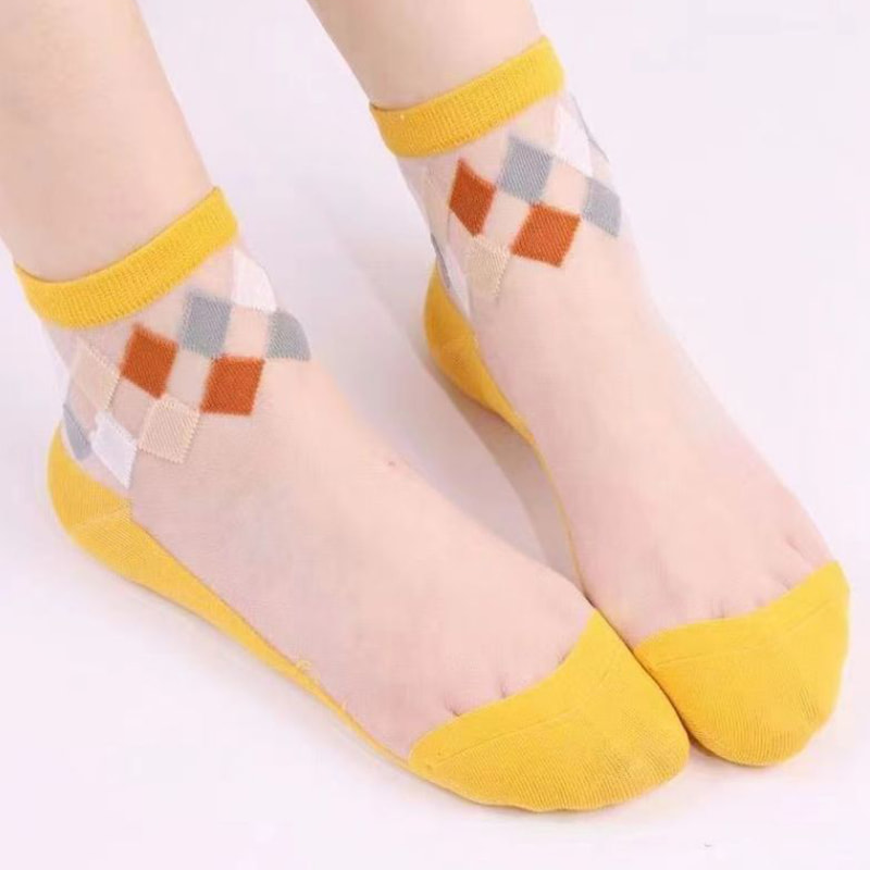 Calze in vetro sottile estivo calzini da fondo di cotone sexy per bambini